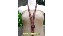 Fancy Necklace Layer multi Squins with Rose Pendant